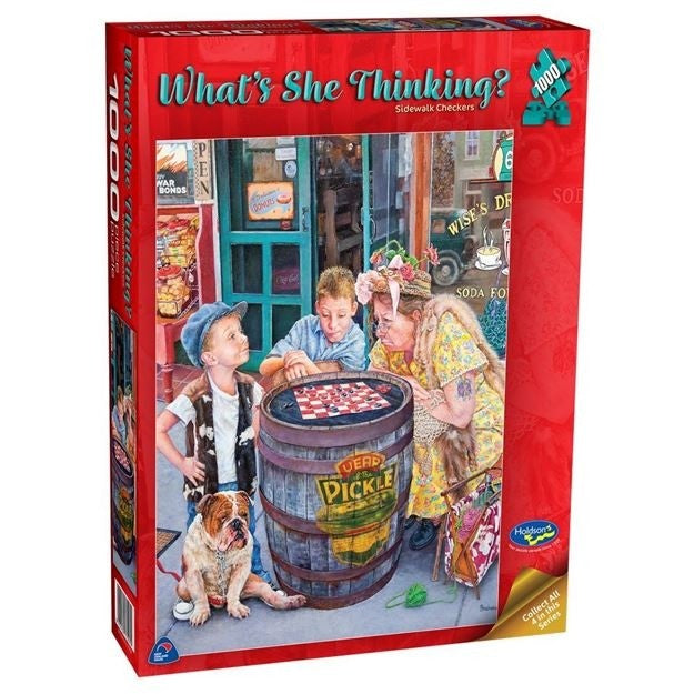 Holdson Whats She Thinking Checkers 1000 Piece Jigsaw