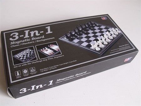 Magnetic Games 3 In 1 Magnetic Chess/Checkers 14 Inch