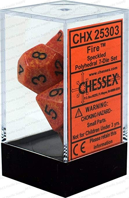 Chessex - Speckled Polyhedral 7-Die Set - Fire (CHX25303)