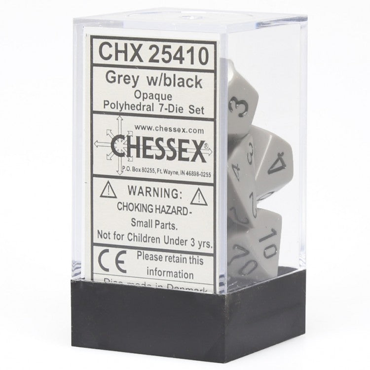 Chessex - Opaque Polyhedral 7-Die Set - Dark Grey/Black (CHX25410)