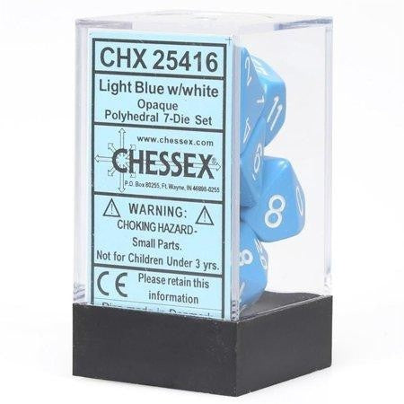 Chessex - Opaque Polyhedral 7-Die Set - Light Blue/White (CHX25416)