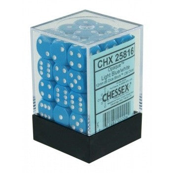 Chessex - Opaque 12mm D6 Set - Light Blue/White (CHX25816)