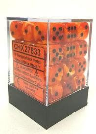 Chessex - Vortex 12mm D6 Set - Orange/Black (CHX27833)