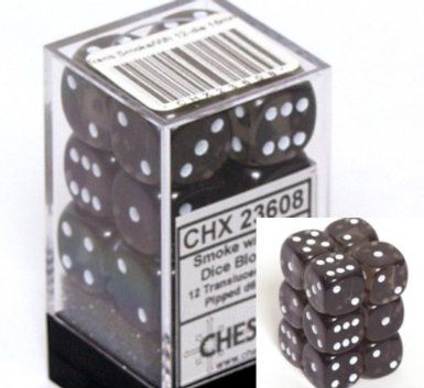 Chessex - Translucent 16mm D6 Set - Smoke/White (CHX23608)