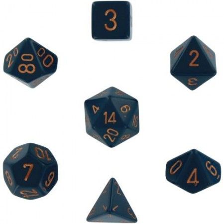 Chessex - Opaque Polyhedral 7-Die Set - Dusty Blue/Copper (CHX25426)