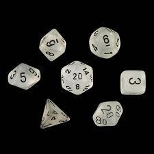 Chessex - Frosted Polyhedral 7-Die Set - Clear/Black (CHX27401)