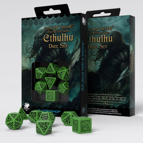 Q Workshop - Call of Cthulhu The Outer Gods Cthulhu Dice Set (7)