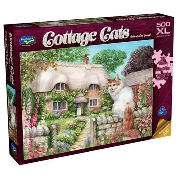 Cottage Cats 500 Piece Jigsaw XL The Gate Keeper