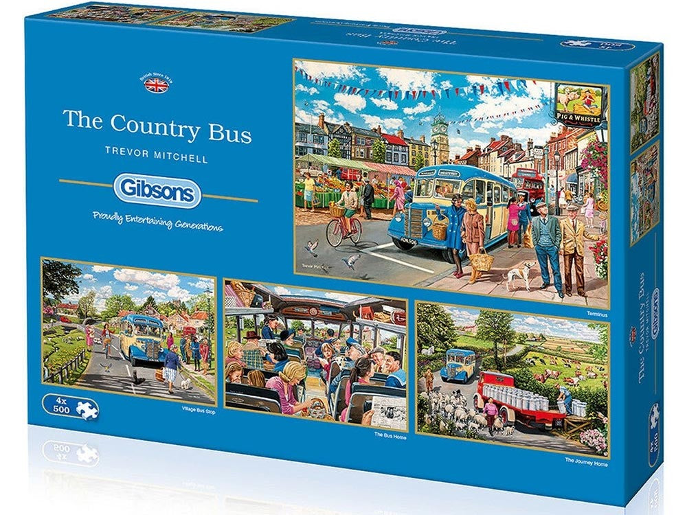 Gibsons The Country Bus 4 X 500 Piece Jigsaws