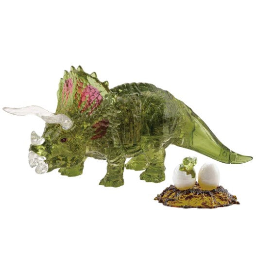 3D Crystal Green Triceratops