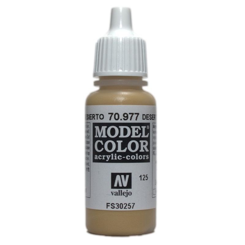 Vallejo Model Colour - Desert Yellow 17ml Acrylic Paint (AV70977)