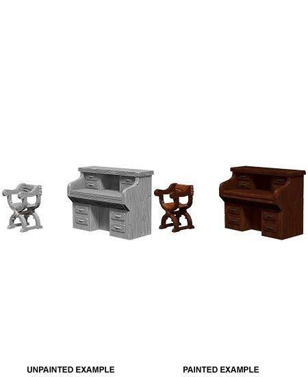 Pathfinder Deep Cuts Unpainted Miniatures Desk &amp; Chair