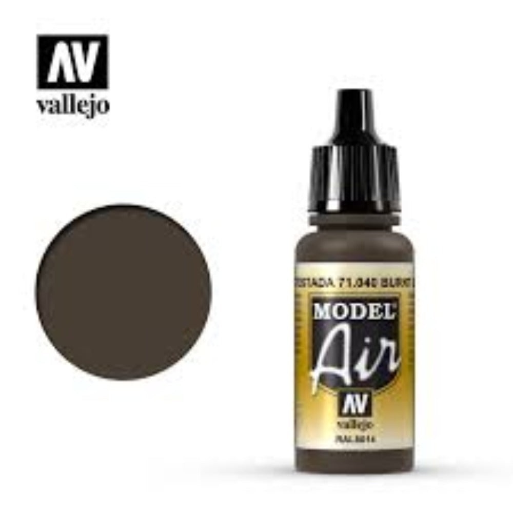 Vallejo Model Air - Burnt Umber 17ml Acrylic Paint (AV71040)