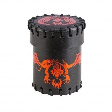 Black &amp; Red Flying Dragon Leather Dice Cup - Good Games