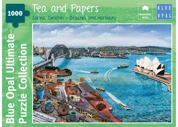 Blue Opal - Sarina Tomchin Tea &amp; Papers 1000 Piece Puzzle