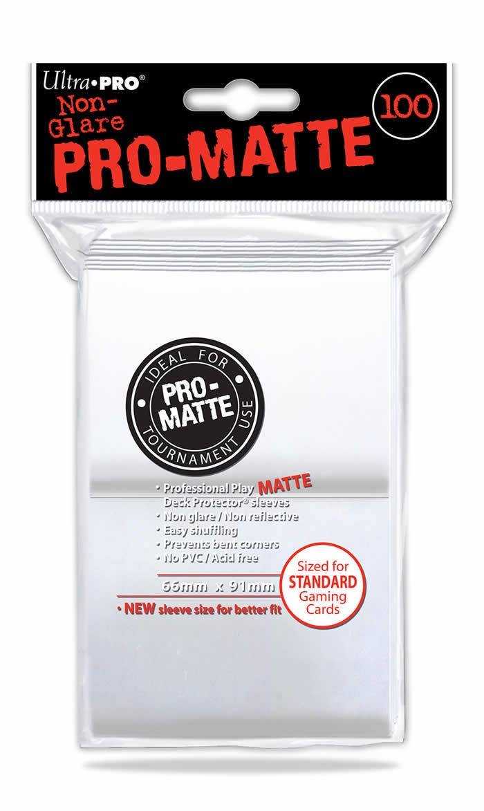 Sleeves Non Glare Pro-Matte Standard White 100ct - Good Games