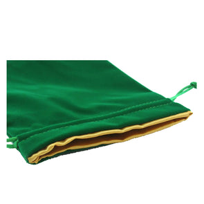 Metallic Dice Games - Large Velvet Dice Bag With Gold Satin Lining - Green