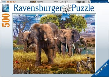 Ravensburger Elephant Family - 500 Piece Jigsaw