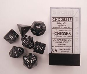 Chessex - Speckled Polyhedral 7-Die Set - Ninja (CHX25318)