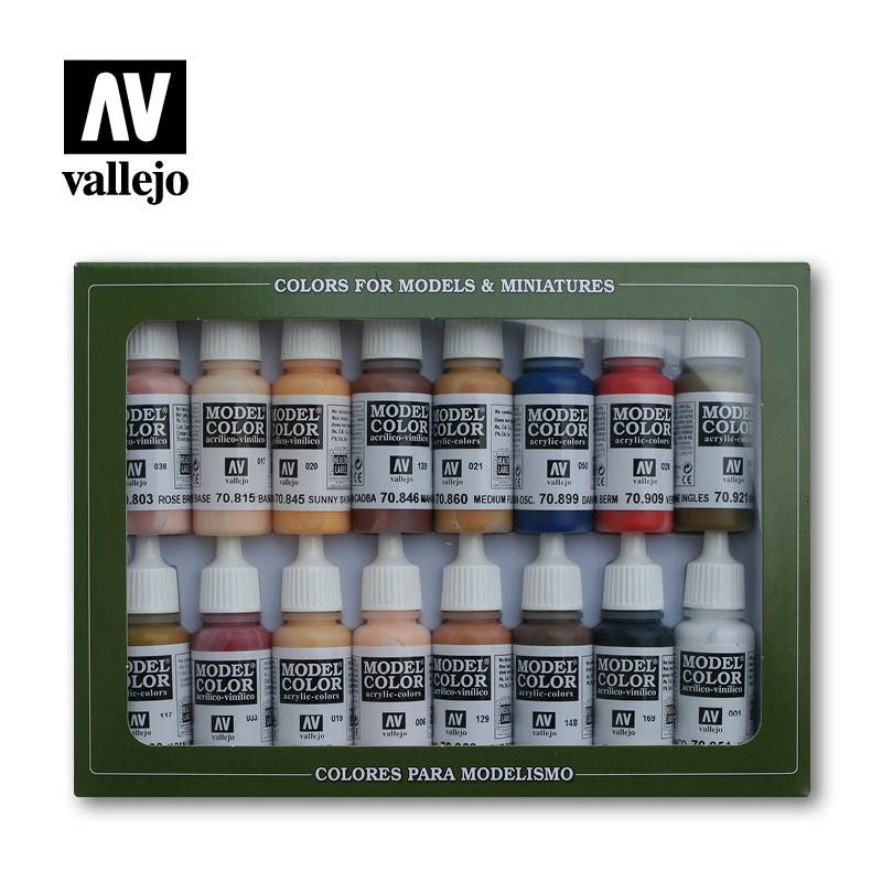 Vallejo Model Colour - Face &amp; Skin Tones 16 Colour Set