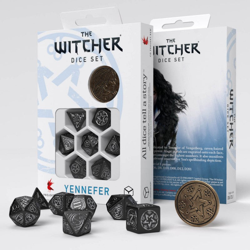 Q Workshop - The Witcher Dice Set Yennefer - The Obsidian Star Dice Set With Coin