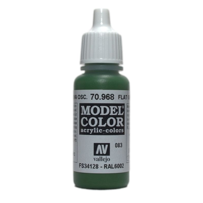 Vallejo Model Colour - Flat Green 17ml Acrylic Paint (AV70968)