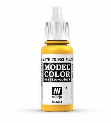 Vallejo Model Colour - Flat Yellow 17ml Acrylic Paint (AV70953)