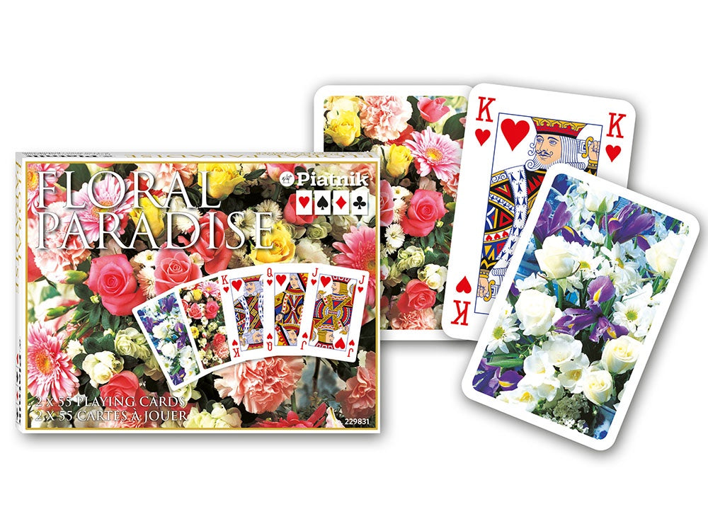 Floral Paradise Pink Bridge - Double Pack - Piatnik - Playing Cards