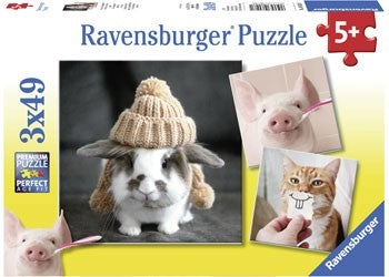 Ravensburger - Funny Animal Portraits - 3x49 Piece Jigsaw