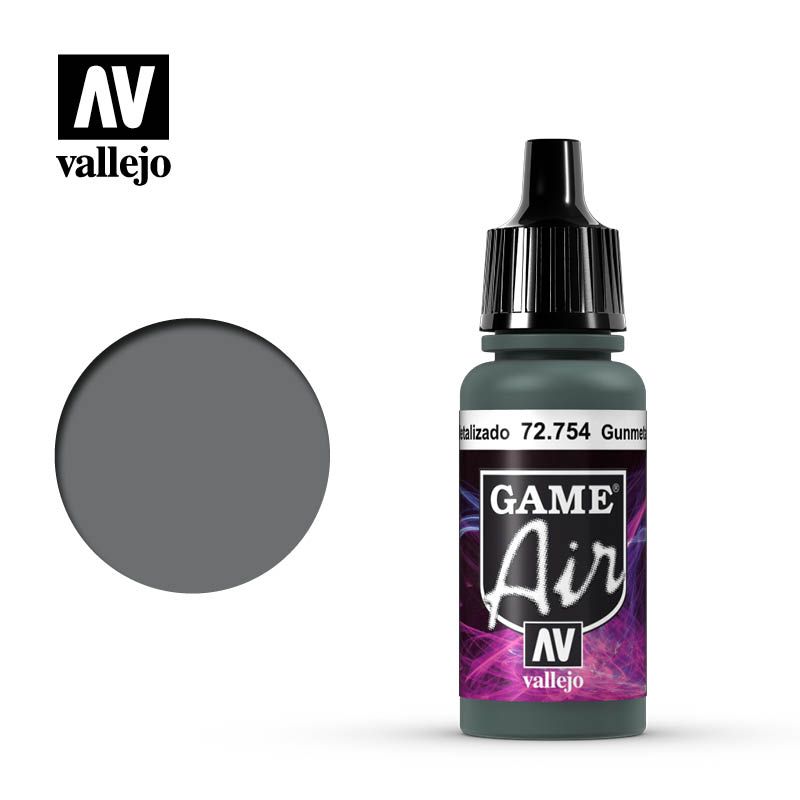 Vallejo Game Air - Gunmetal Metal 17ml Acrylic Paint (AV72754)