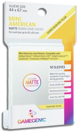 Gamegenic Matte Board Game Sleeves - Mini American Sized(44mmx67mm)(50)