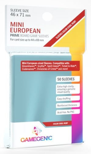 Gamegenic Prime Board Game Sleeves - Mini European-Sized 50 Pack