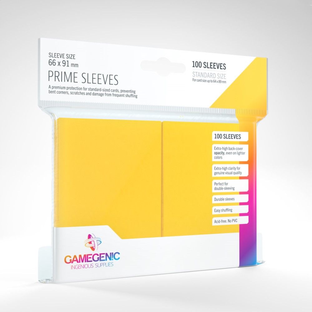 Gamegenic Prime Standard Size Sleeves (100) - Yellow