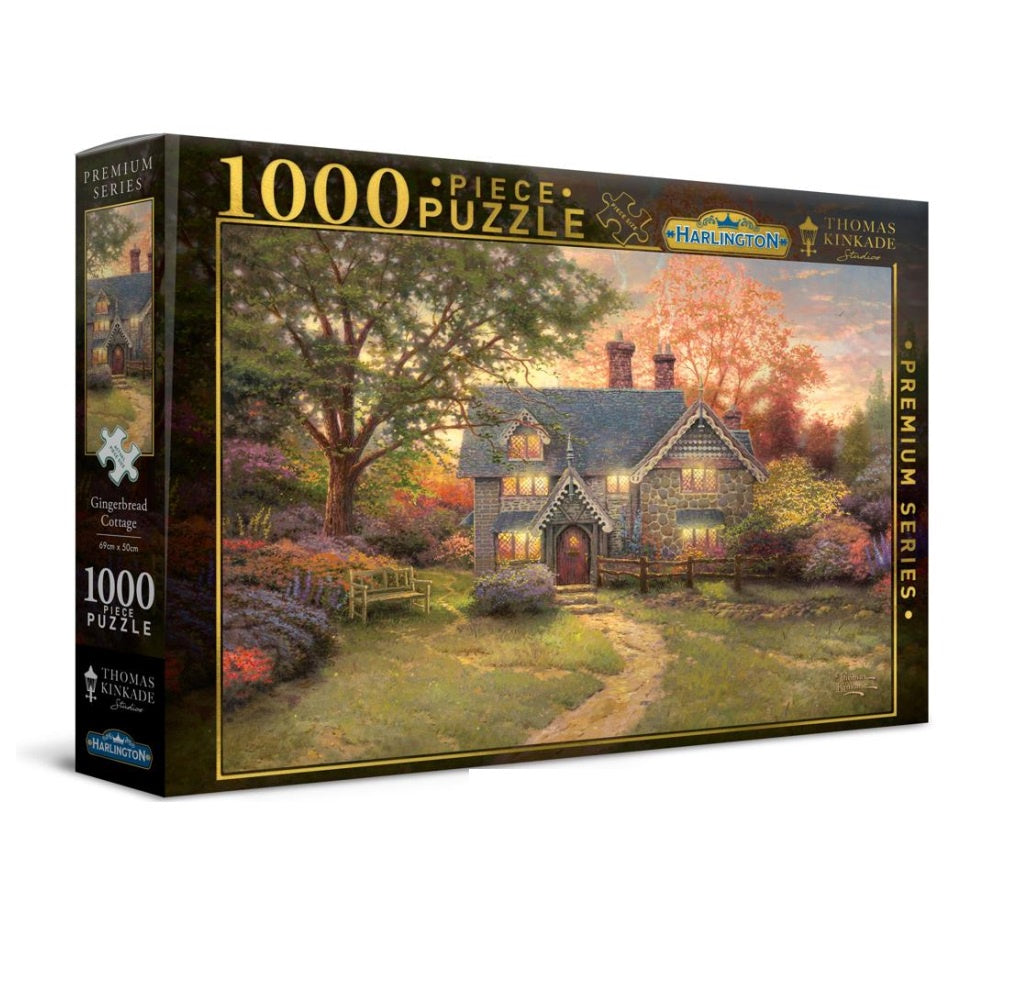 Harlington Thomas Kinkade Gingerbread Cottage 1000 Piece Jigsaw