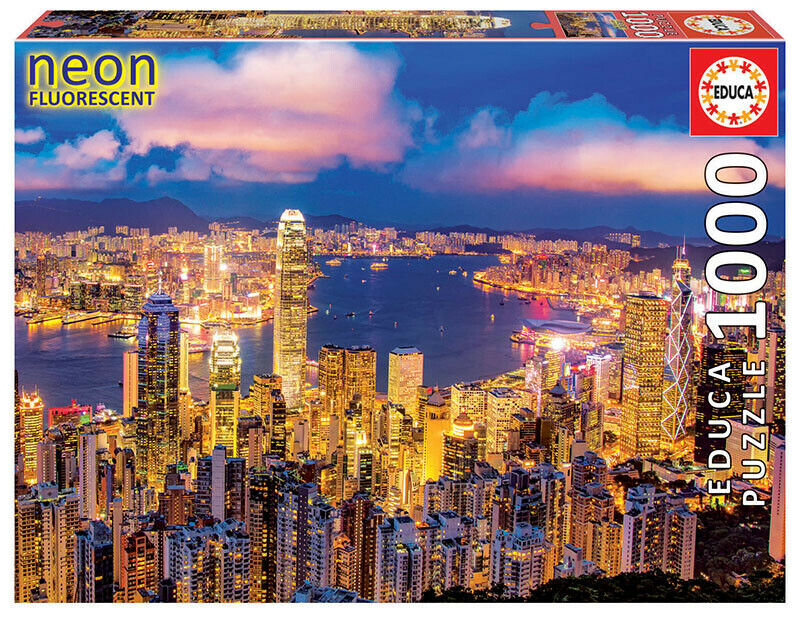 Hong Kong Skyline Neon - 1000 Piece Jigsaw