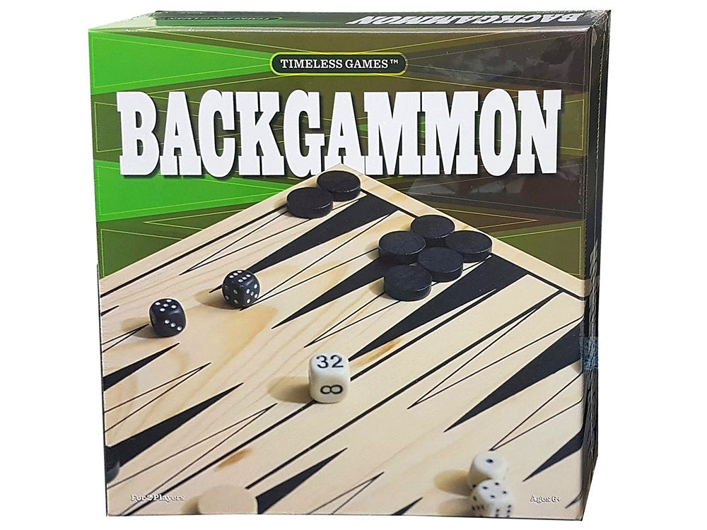 Legacy Deluxe Wooden Backgammon Classic 2-Player Original Board Game Set  with Cups and Dice, for Kids and Adults Aged 8 and Up