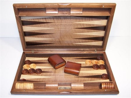 Dal Rossi Backgammon Set 19 Walnut Burl Deluxe