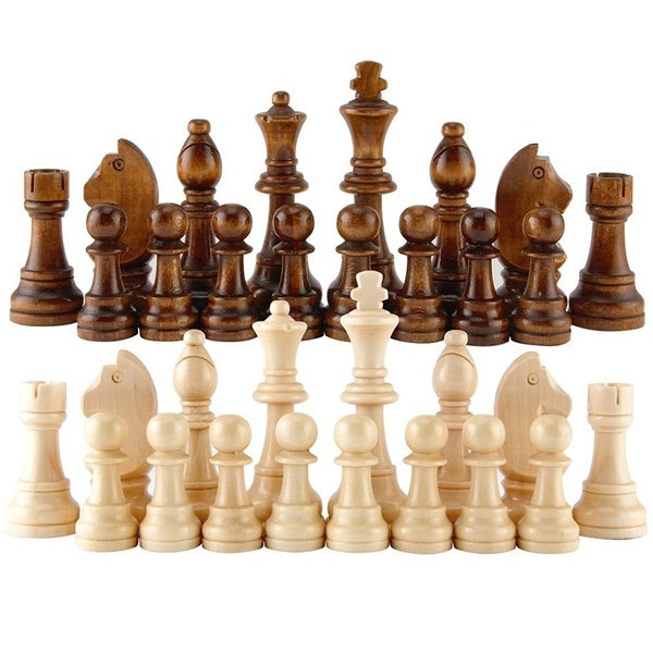 Dal Rossi - 90mm Wood Chessmen in Poly Bag