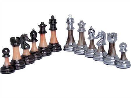 Dal Rossi Staunton Metal/Marble Finish Chessmen