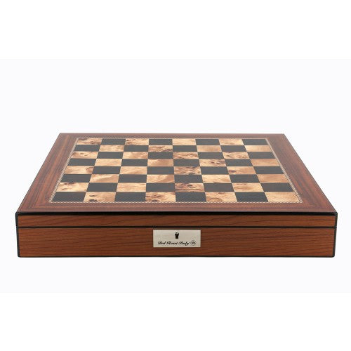 Dal Rossi Italy Chess Set Walnut Shinny Finish 16? With Compartments With Queens Gambit Chessmen 90mm