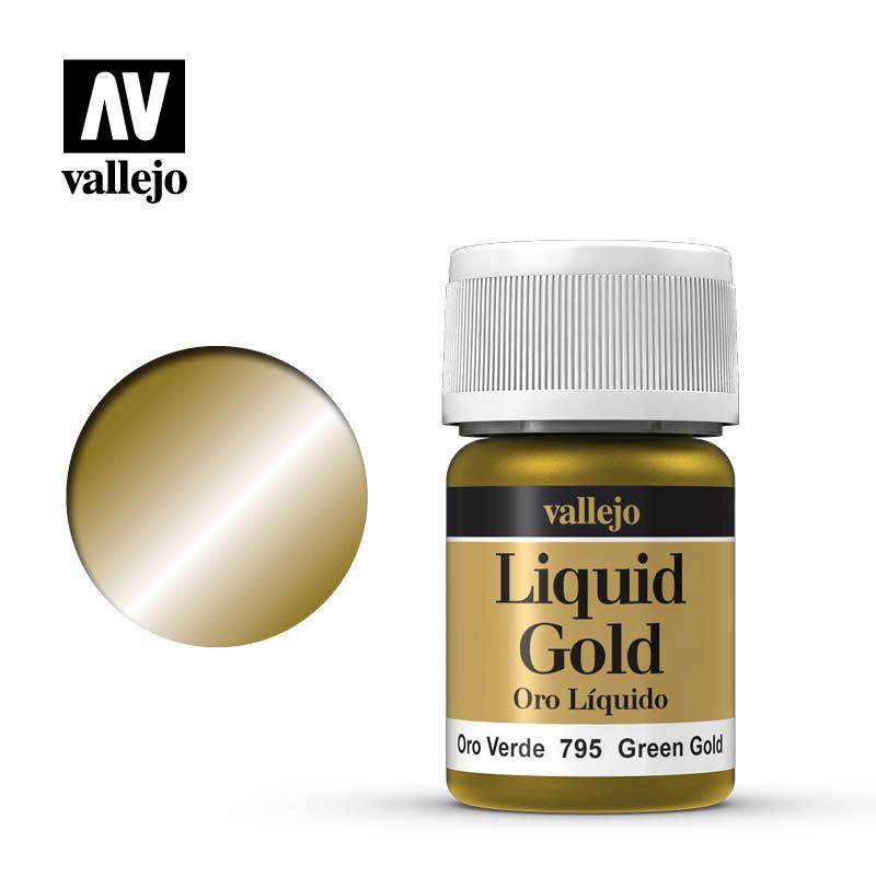 Vallejo Model Colour 35ml Acrylic Paint - Metallic Green Gold (Alcohol Base)