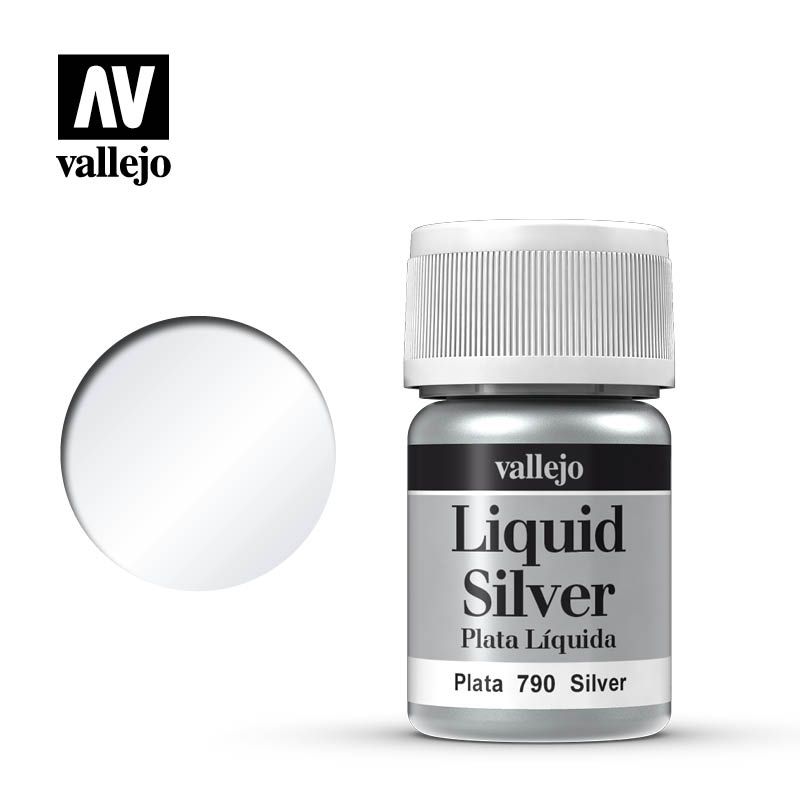 Vallejo Model Colour 35ml Acrylic Paint - Metallic Silver (Alcohol Base)