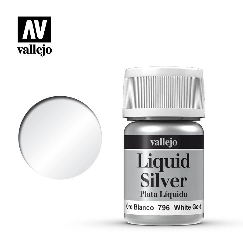 Vallejo Model Colour 35ml Acrylic Paint - Metallic White Gold (Alcohol Base)