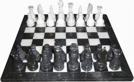 Dal Rossi - Onyx Chess Set 12 Black/White