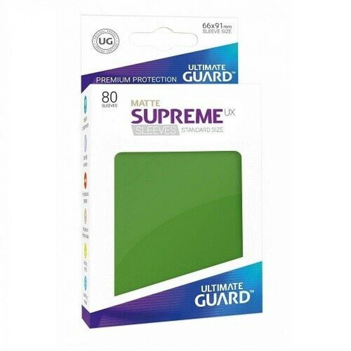 Ultimate Guard Supreme Sleeves Standard Size Matte Green (80)