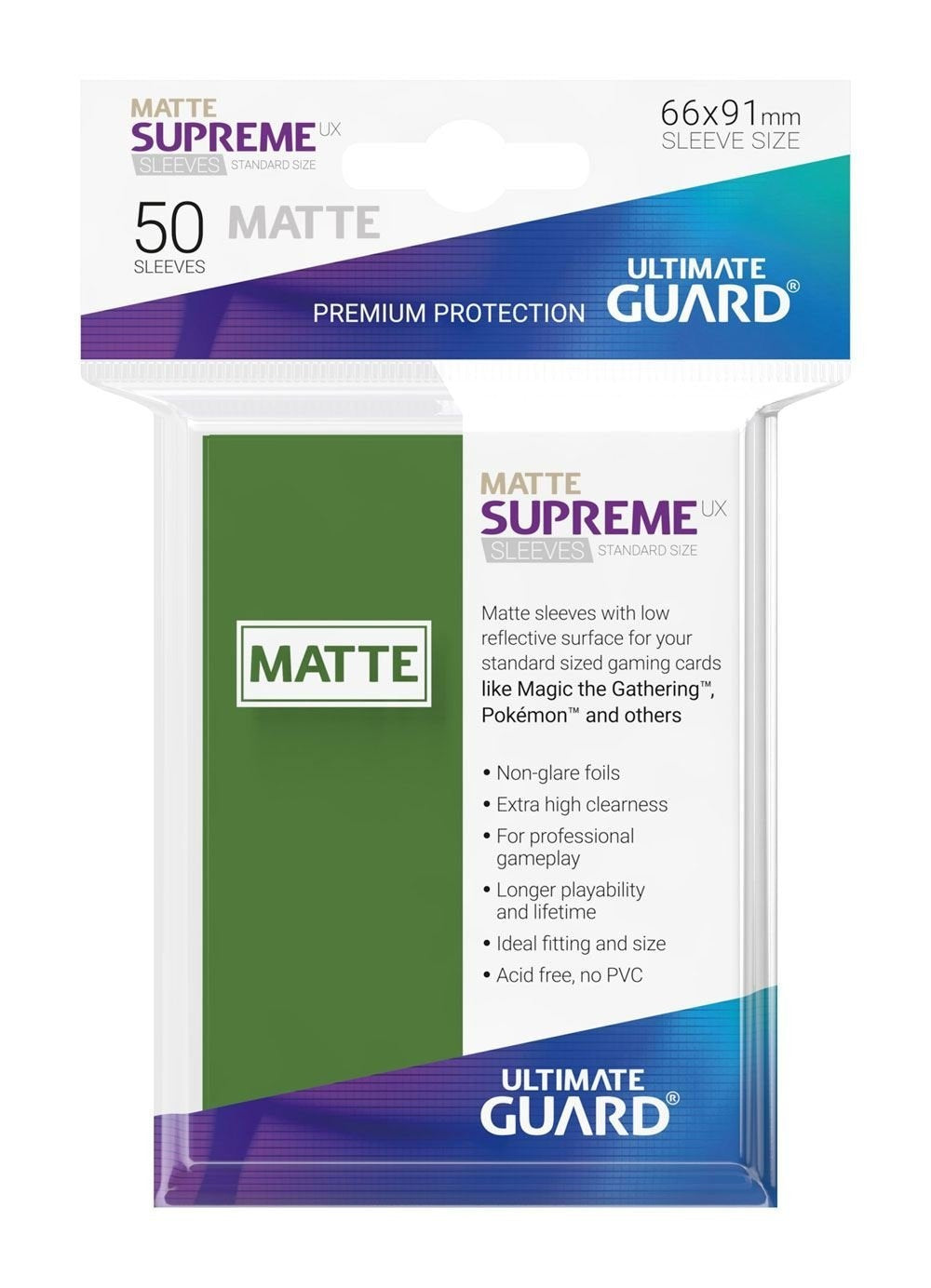 Ultimate Guard - Supreme UX Standard Sleeves Matte Green (50)