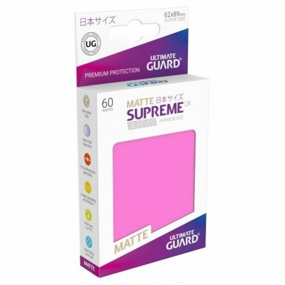 Ultimate Guard - Supreme UX Japanese Size Sleeves Matte Pink (60)