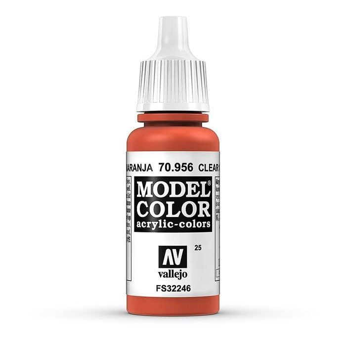 Vallejo Model Colour - Clear Orange 17ml Acrylic Paint (AV70956)