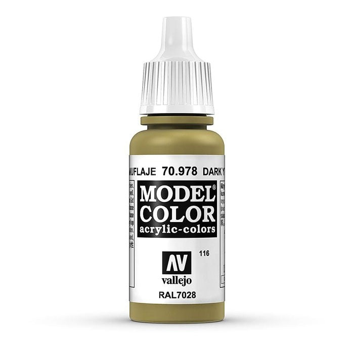 Vallejo Model Colour - Dark Yellow 17ml Acrylic Paint (AV70978)