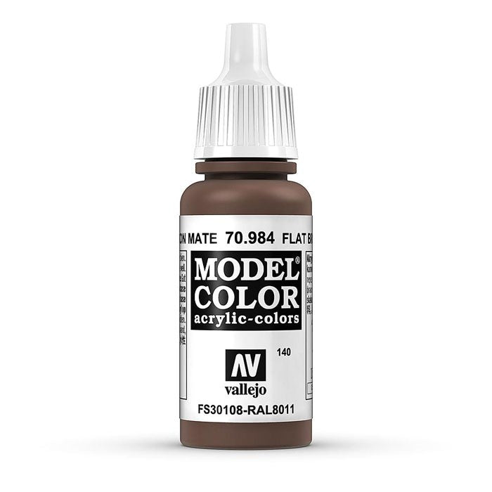 Vallejo Model Colour - Flat Brown 17ml Acrylic Paint (AV70984)